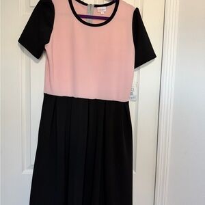 LuLaRoe Pink and Black Casual Dress
